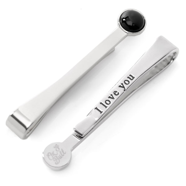 Silver and Onyx Tie Bar Image 1