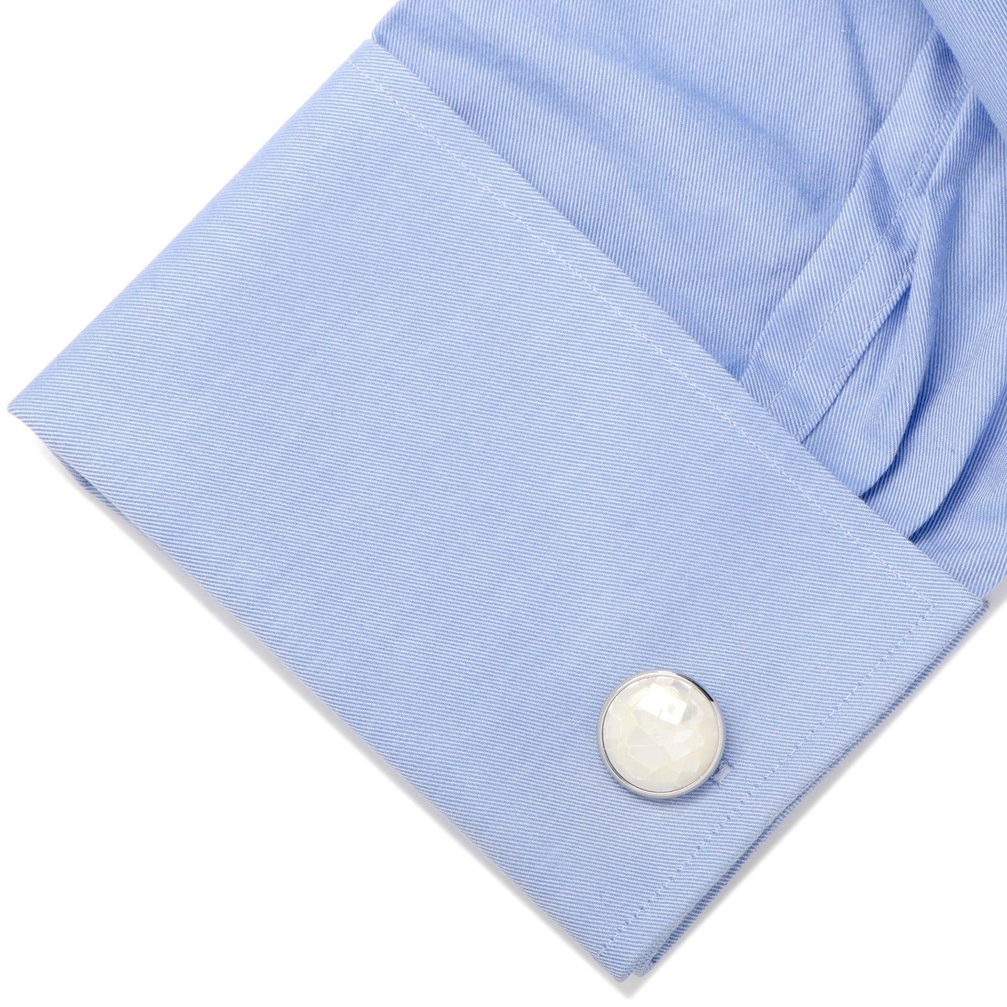 Sterling Mosaic Mother of Pearl Cufflinks Image 3