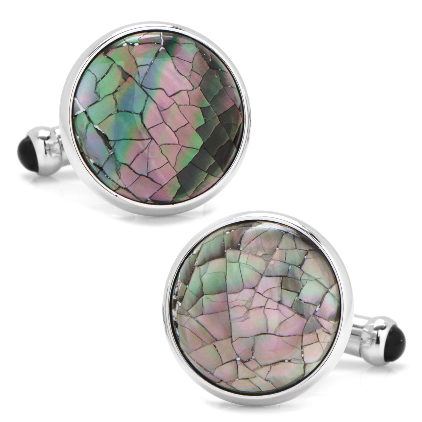 Sterling Mosaic Smoke Mother of Pearl Cufflinks Image 1