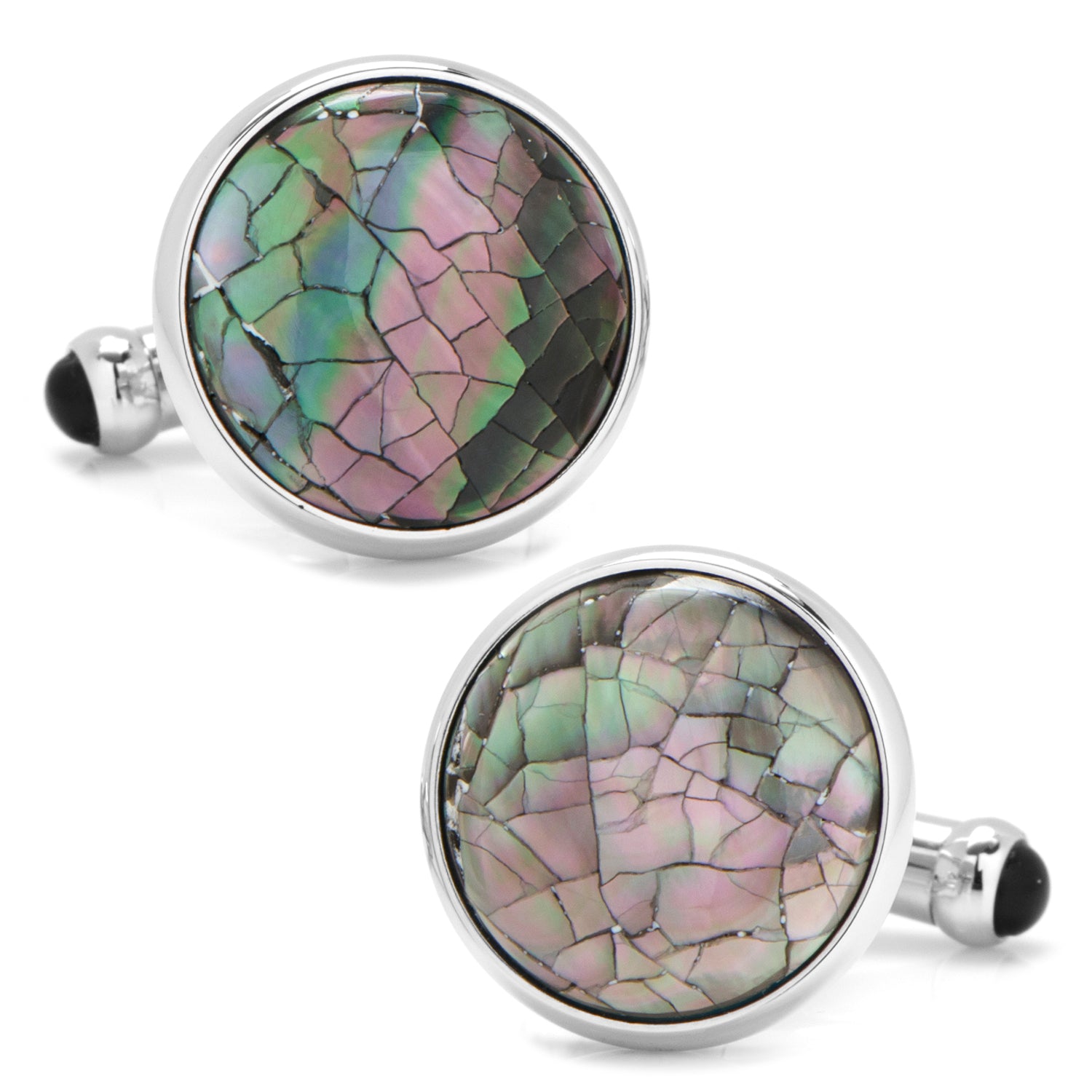 Sterling Mosaic Smoke Mother of Pearl Cufflinks Image 1