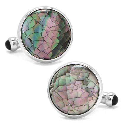 Sterling Mosaic Smoke Mother of Pearl Cufflinks Image 1