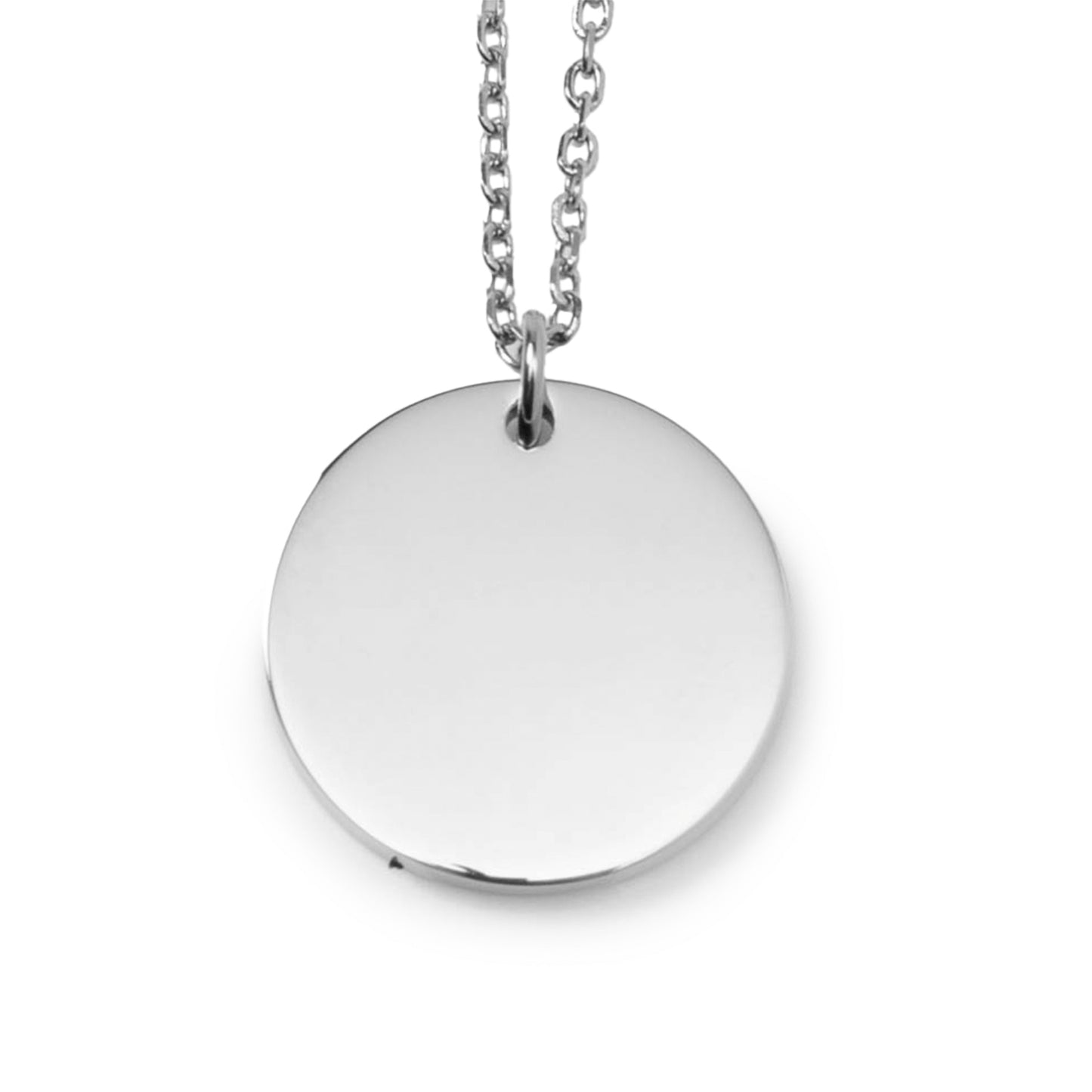 Stainless Steel Engravable Round Pendant Women's Necklace Image 1