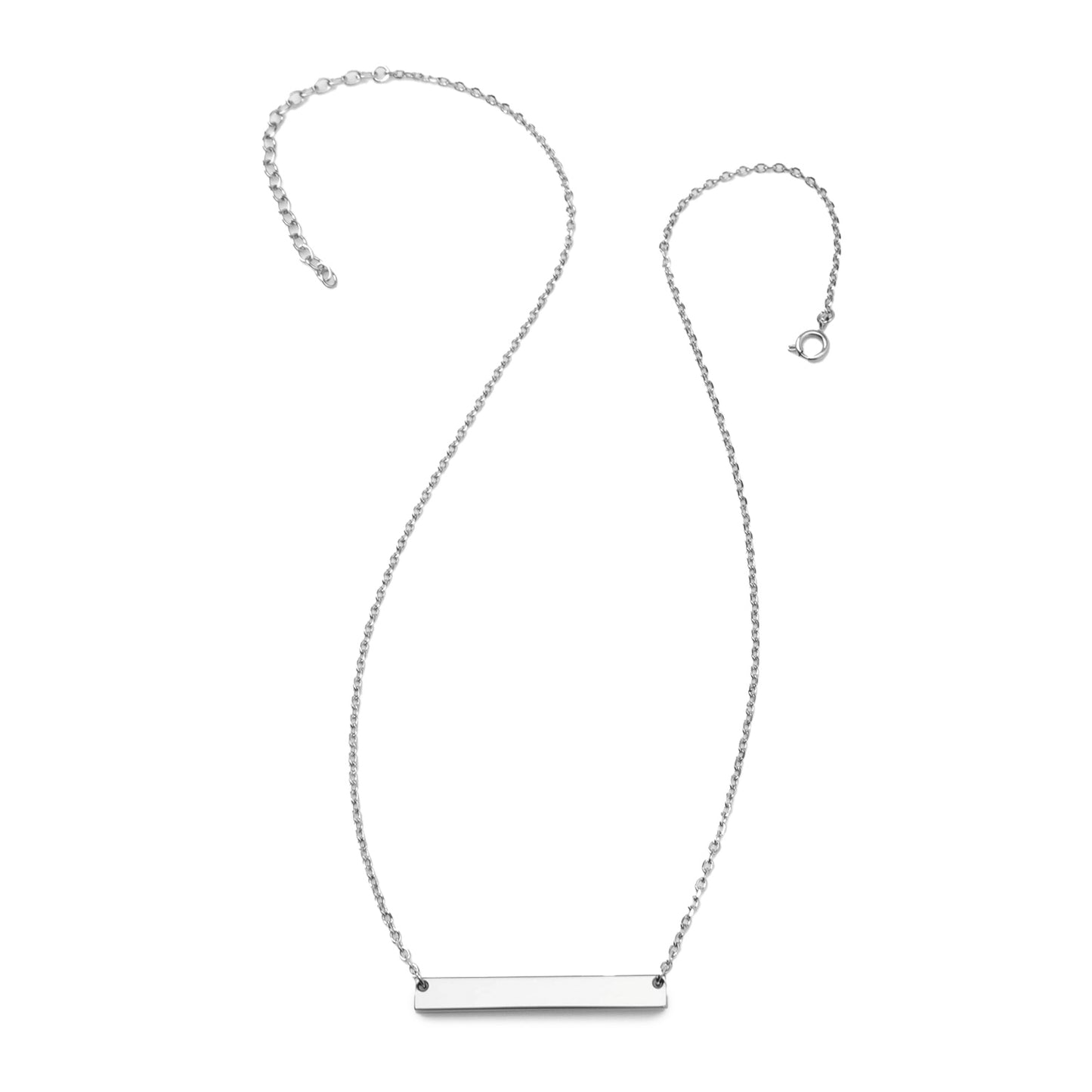 Stainless Steel Engravable Bar Pendant Women's Necklace Image 4
