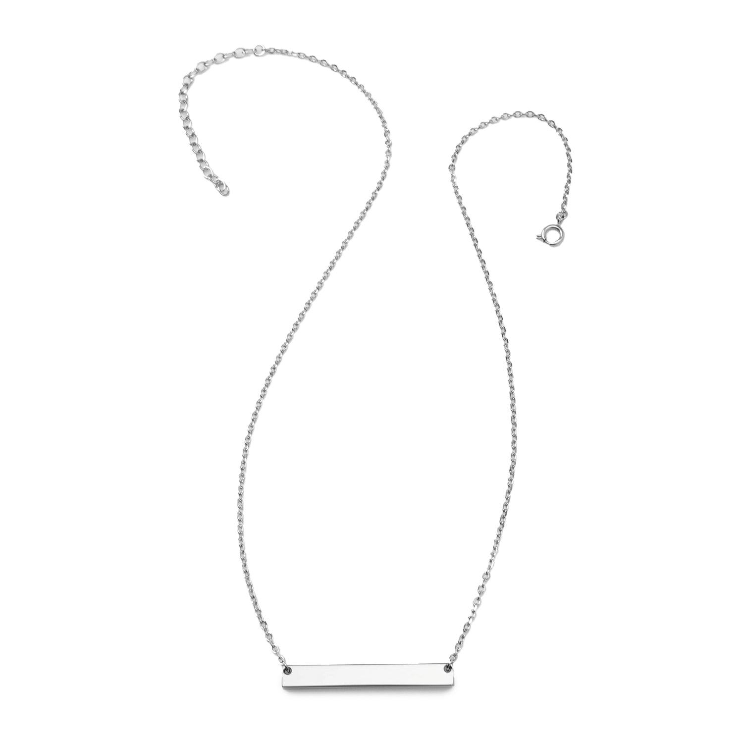 Stainless Steel Engravable Bar Pendant Women's Necklace Image 4