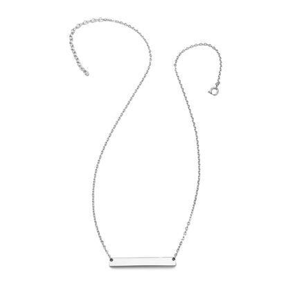Stainless Steel Engravable Bar Pendant Women's Necklace Image 4