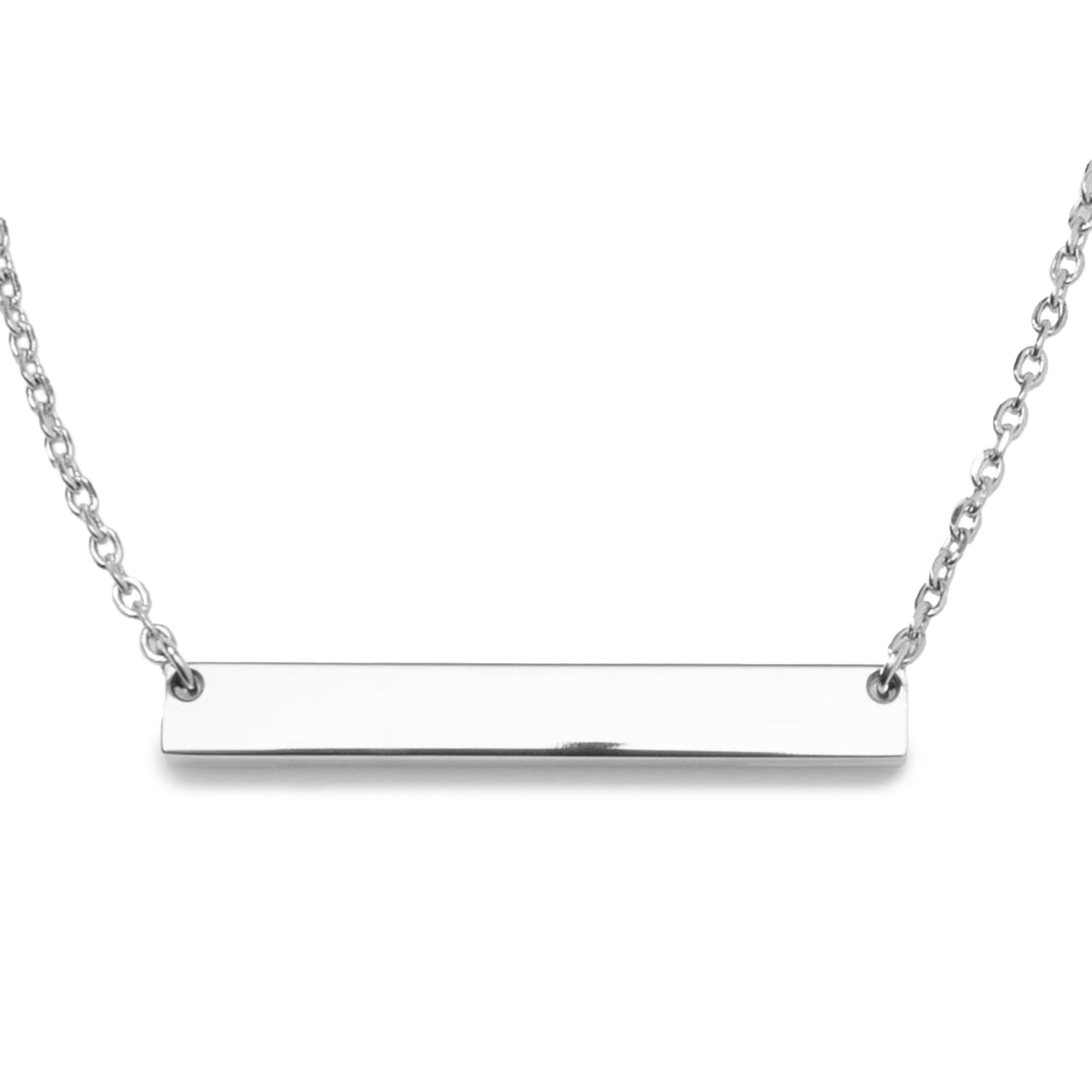Stainless Steel Engravable Bar Pendant Women's Necklace Image 1