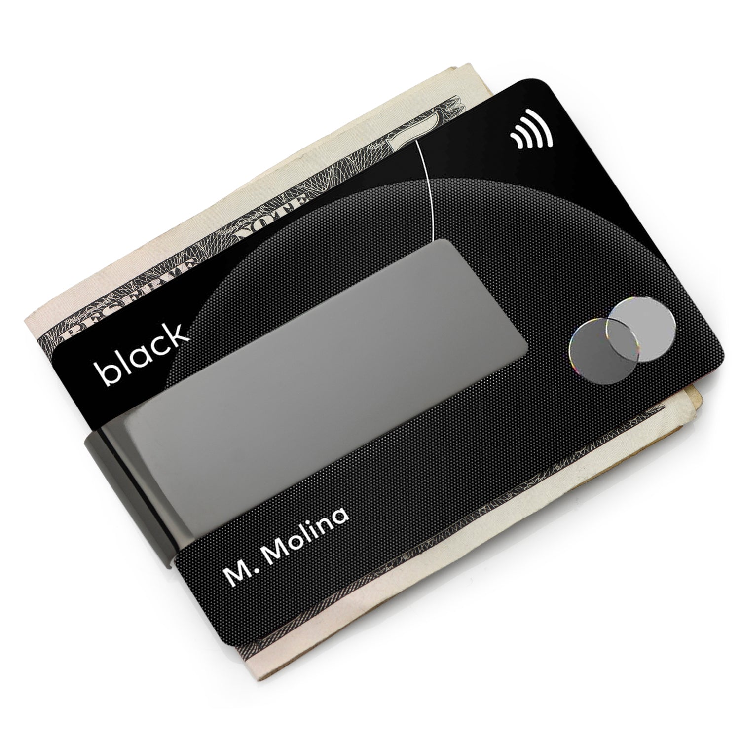 Stainless Steel Gunmetal Engravable Money Clip Image 2