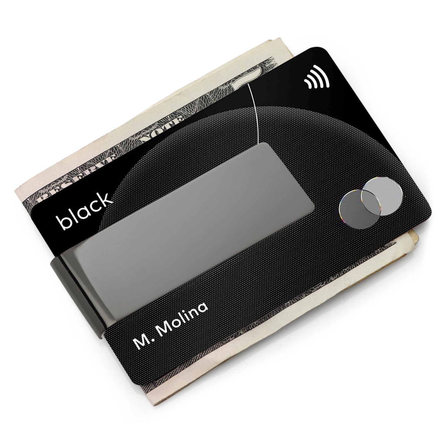 Stainless Steel Gunmetal Engravable Money Clip Image 2