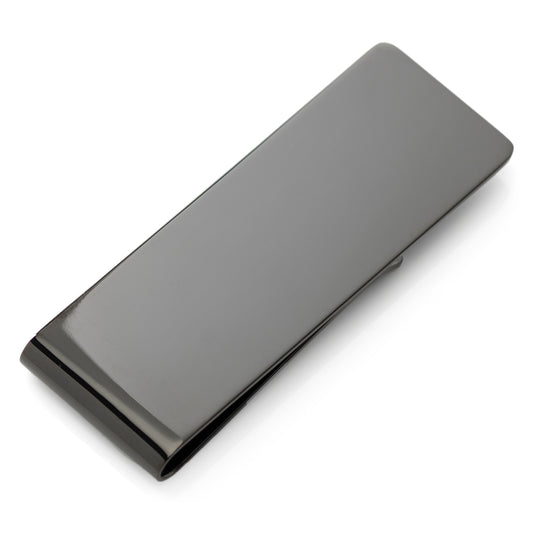 Stainless Steel Gunmetal Engravable Money Clip Image 1