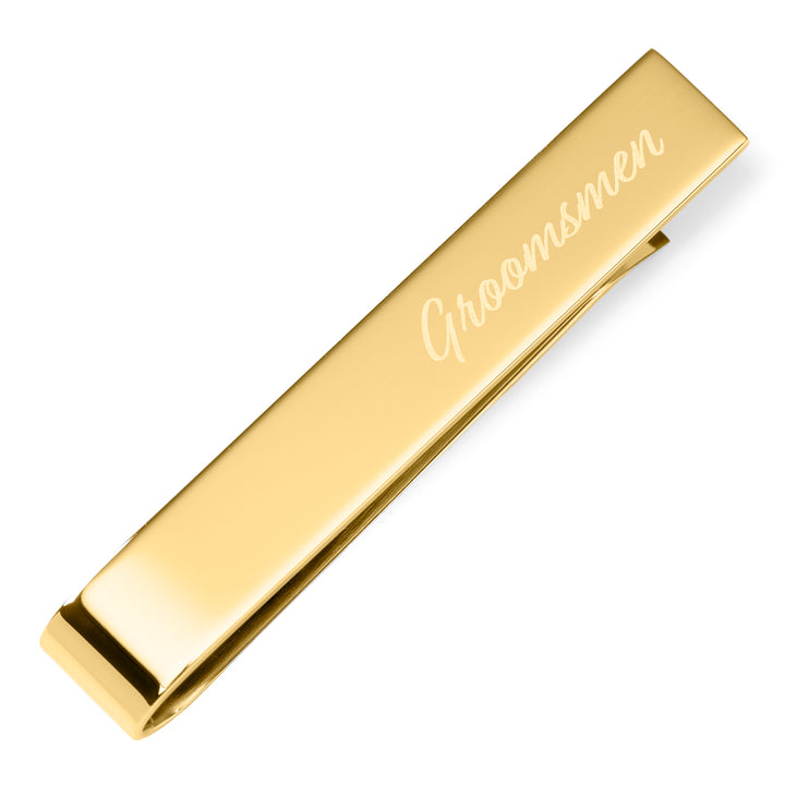 Wedding Title Engravable Gold Tie Bar Image 6