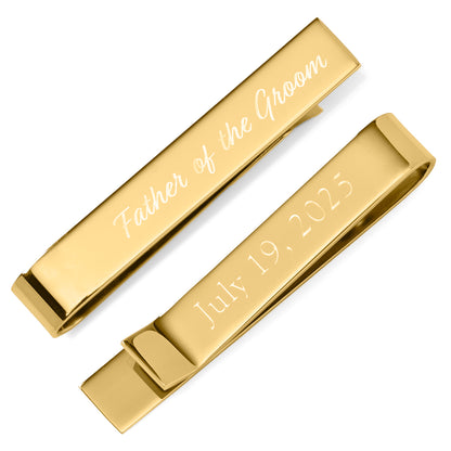 Wedding Title Engravable Gold Tie Bar Image 8