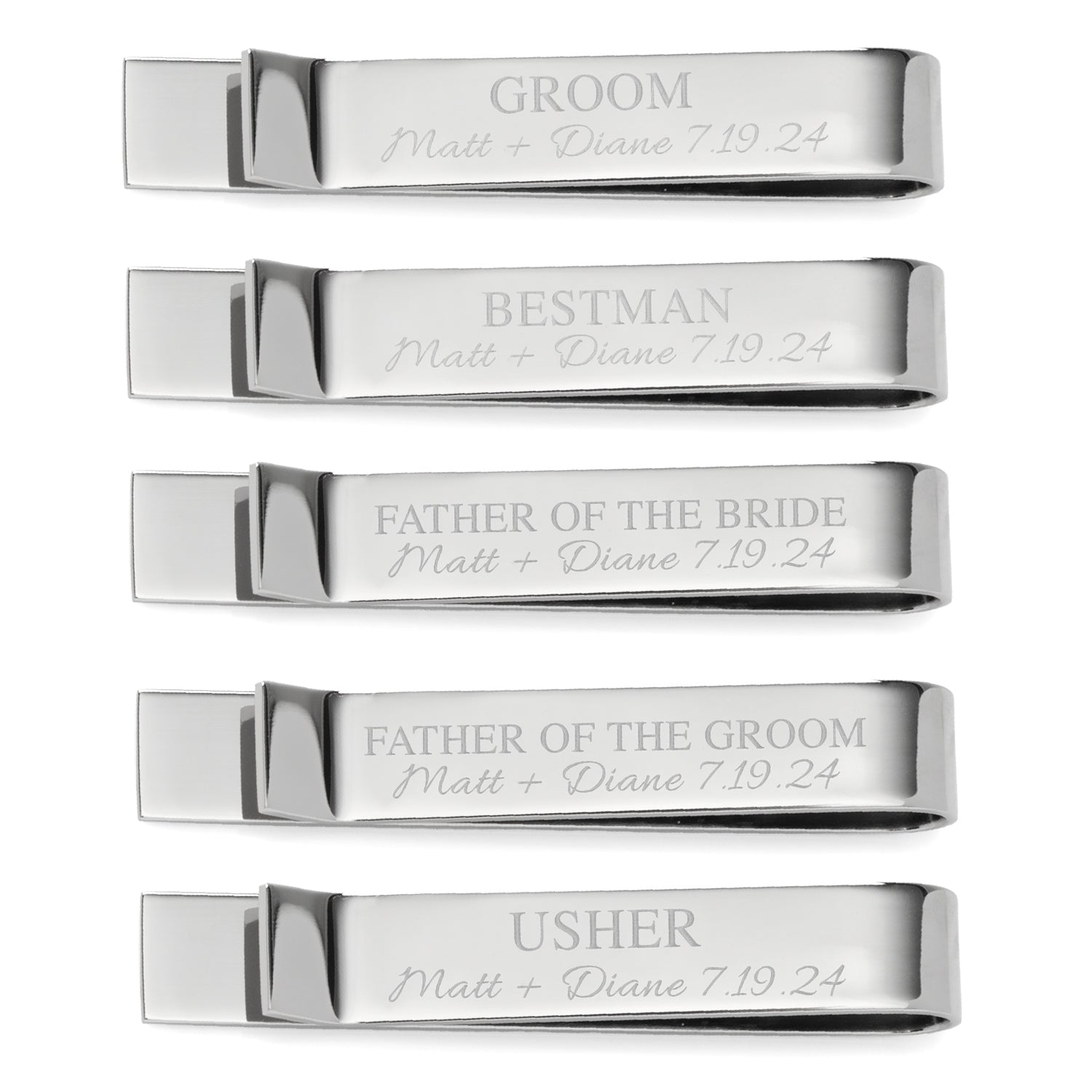 Wedding Party Engravable Tie Bar Image 11