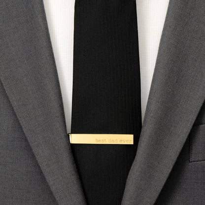 Best Dad Ever Gold Engravable Tie Bar Image 4