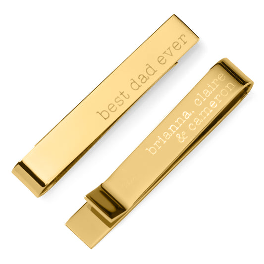 Best Dad Ever Gold Engravable Tie Bar Image 1