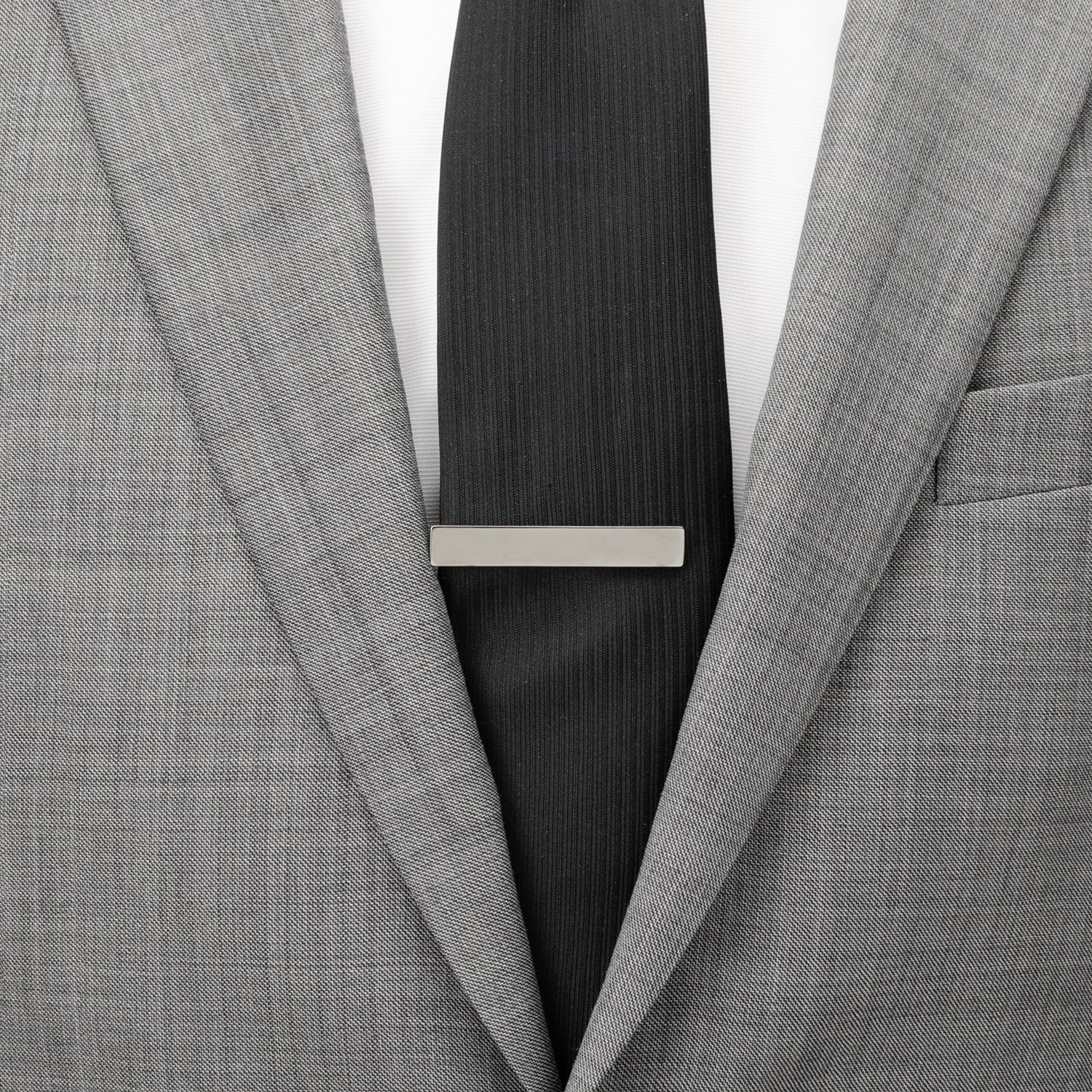 Stainless Steel Gunmetal Engravable Tie Clip Image 2