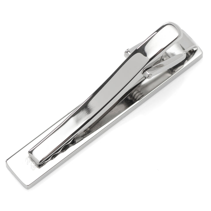 Ox and Bull Silver Stainless Steel Engravable Tie Clip Image 3