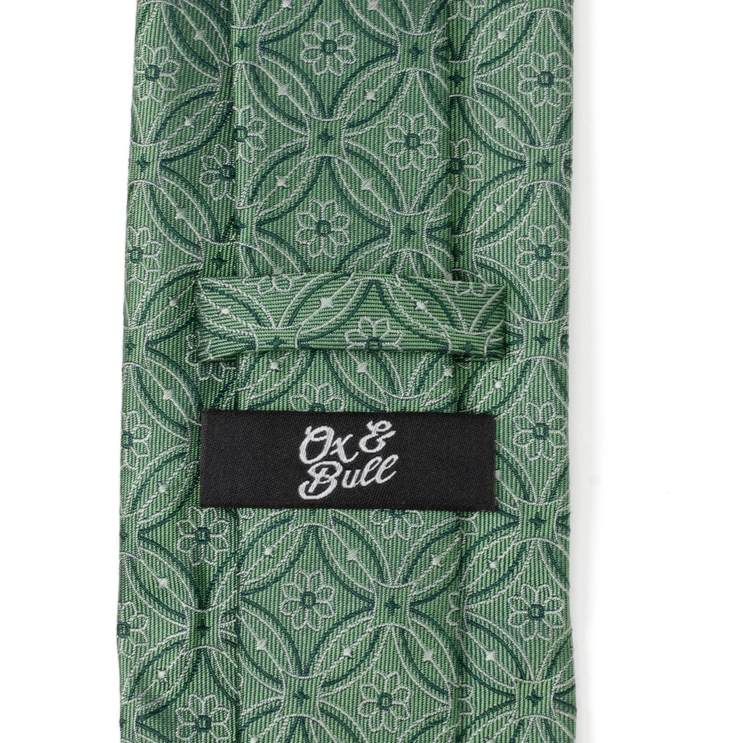Watercress Green Tiled Big & Tall Men’s Tie Image 5