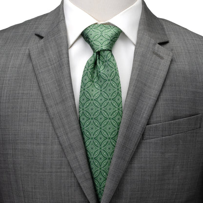 Watercress Green Tiled Men's Tie Image 2