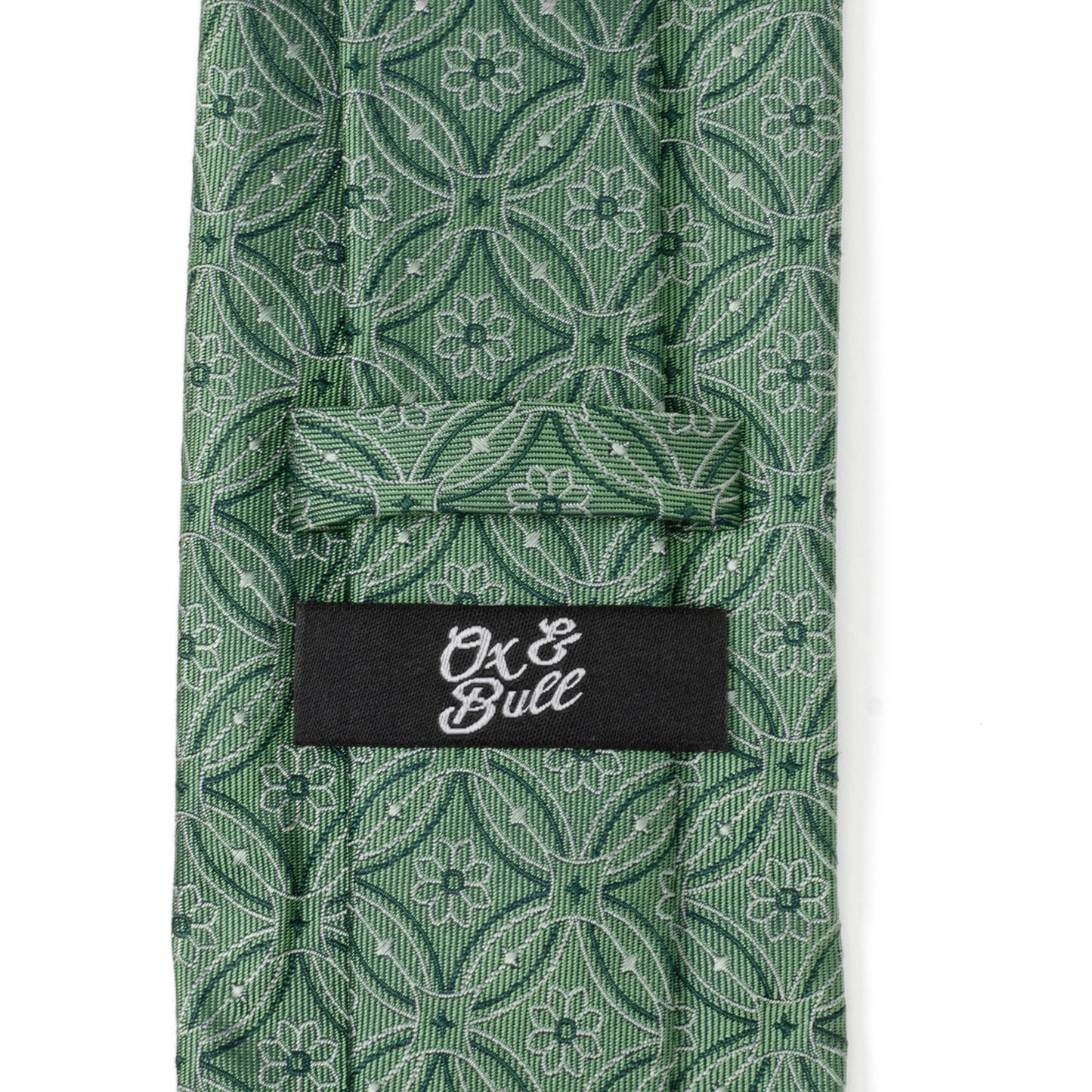 Watercress Green Tiled Men's Tie Image 5