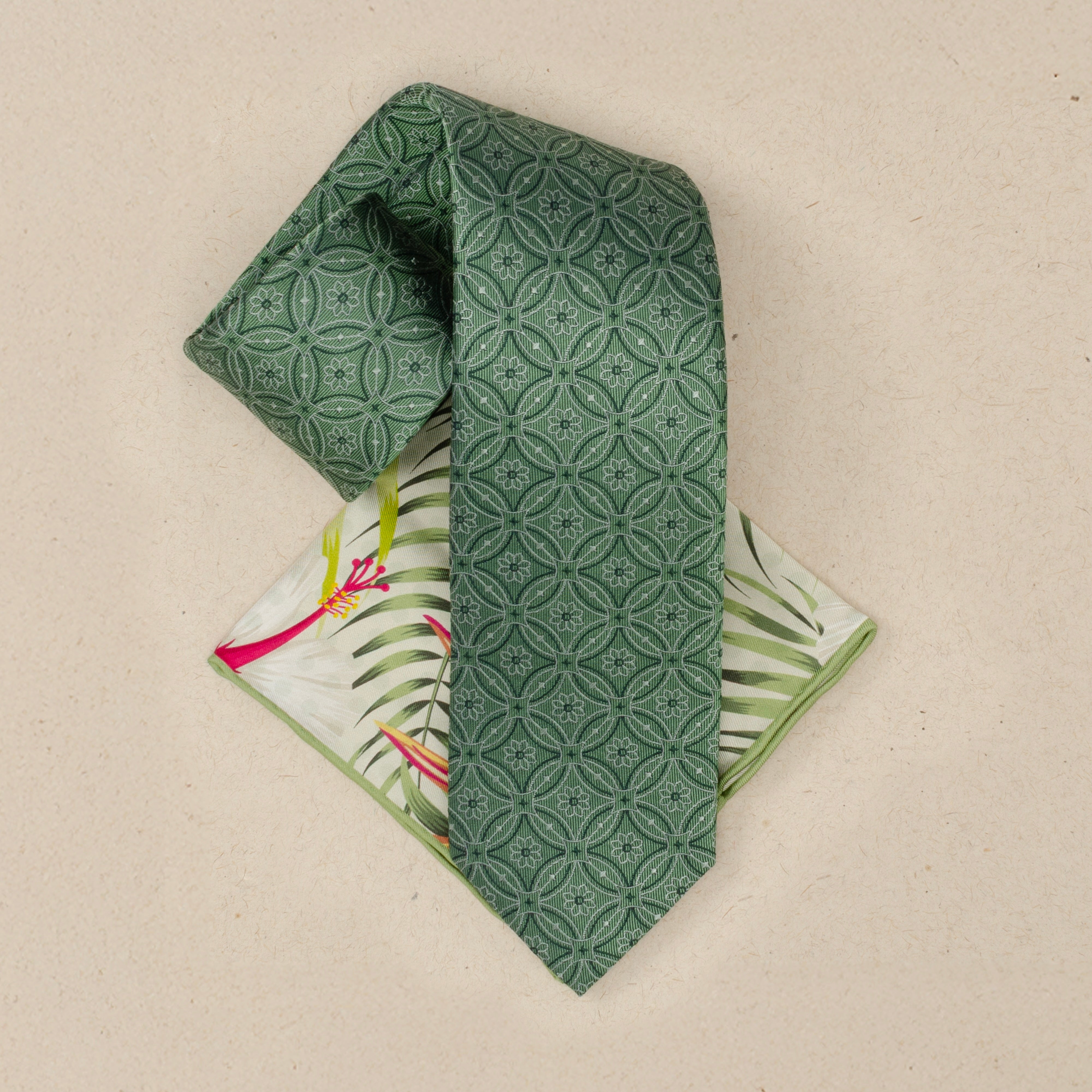 Watercress Green Tiled Men's Tie