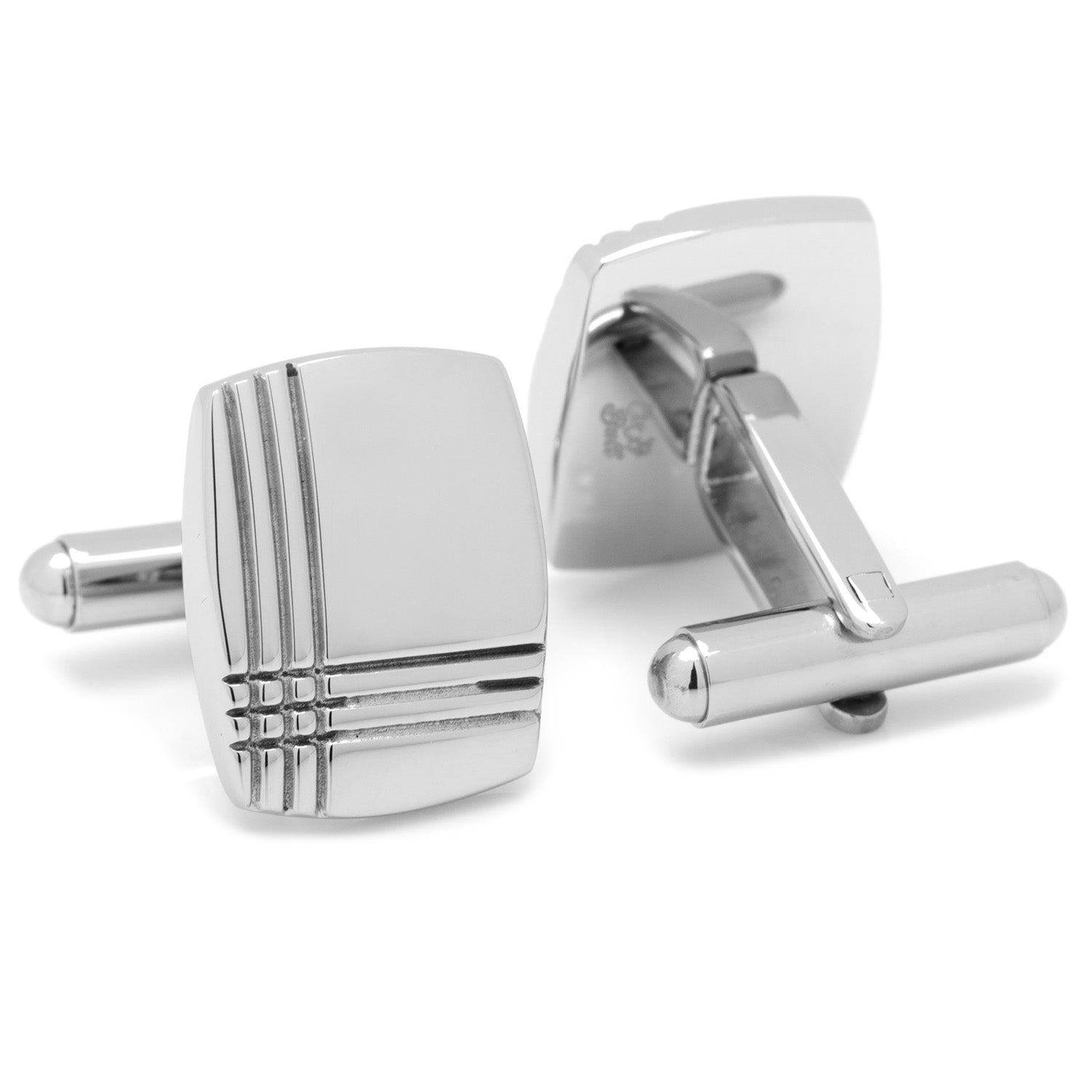 Sterling Silver Tartan Plaid Cufflinks Image 2