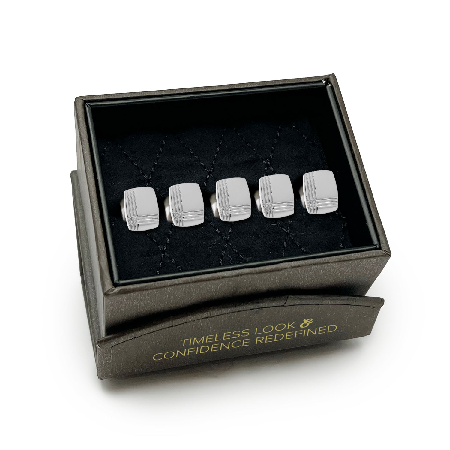 Sterling Silver Tartan Plaid 5-Studs Image 5