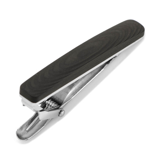 Wood Grain Carbon Fiber Stainless Steel Tie Clip Image 1