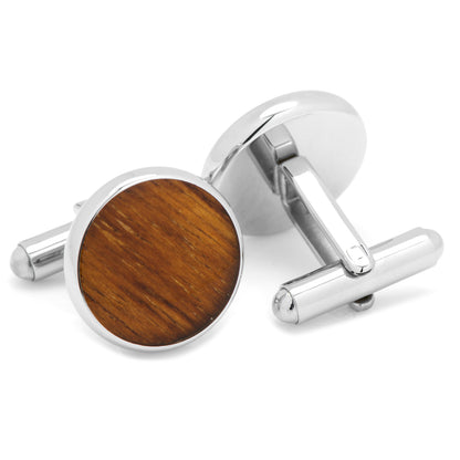 Stainless Steel Wood Cufflinks Image 2