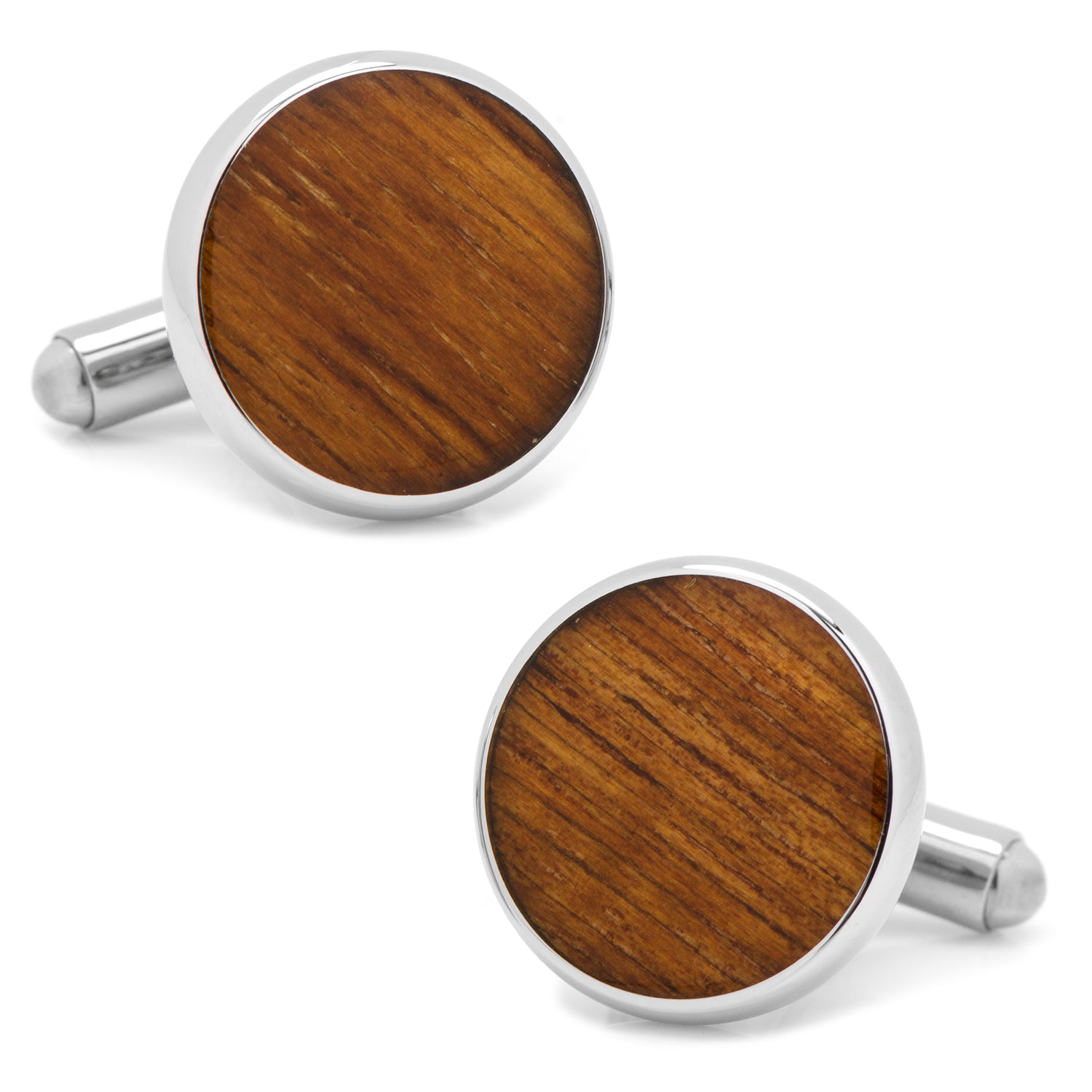 Stainless Steel Wood Cufflinks Image 1