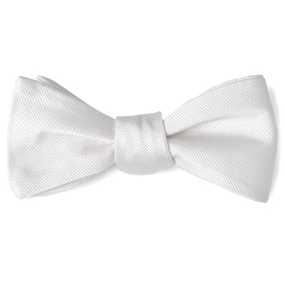 White Silk Self Bow Tie Image 7