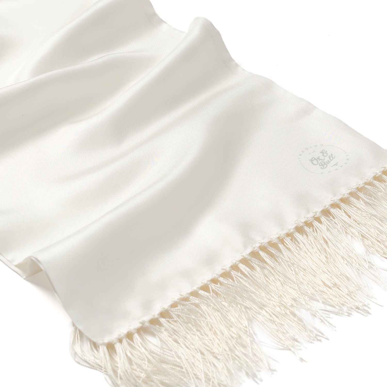 White Silk Tuxedo Scarf Image 3