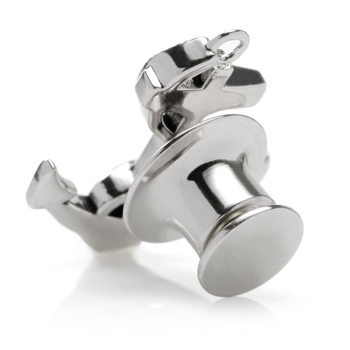 3D Anchor Sterling Silver Lapel Pin Image 2