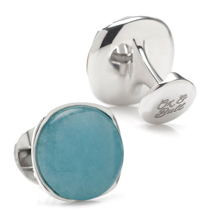 Sterling Classic Formal Aquamarine Cufflinks Image 2