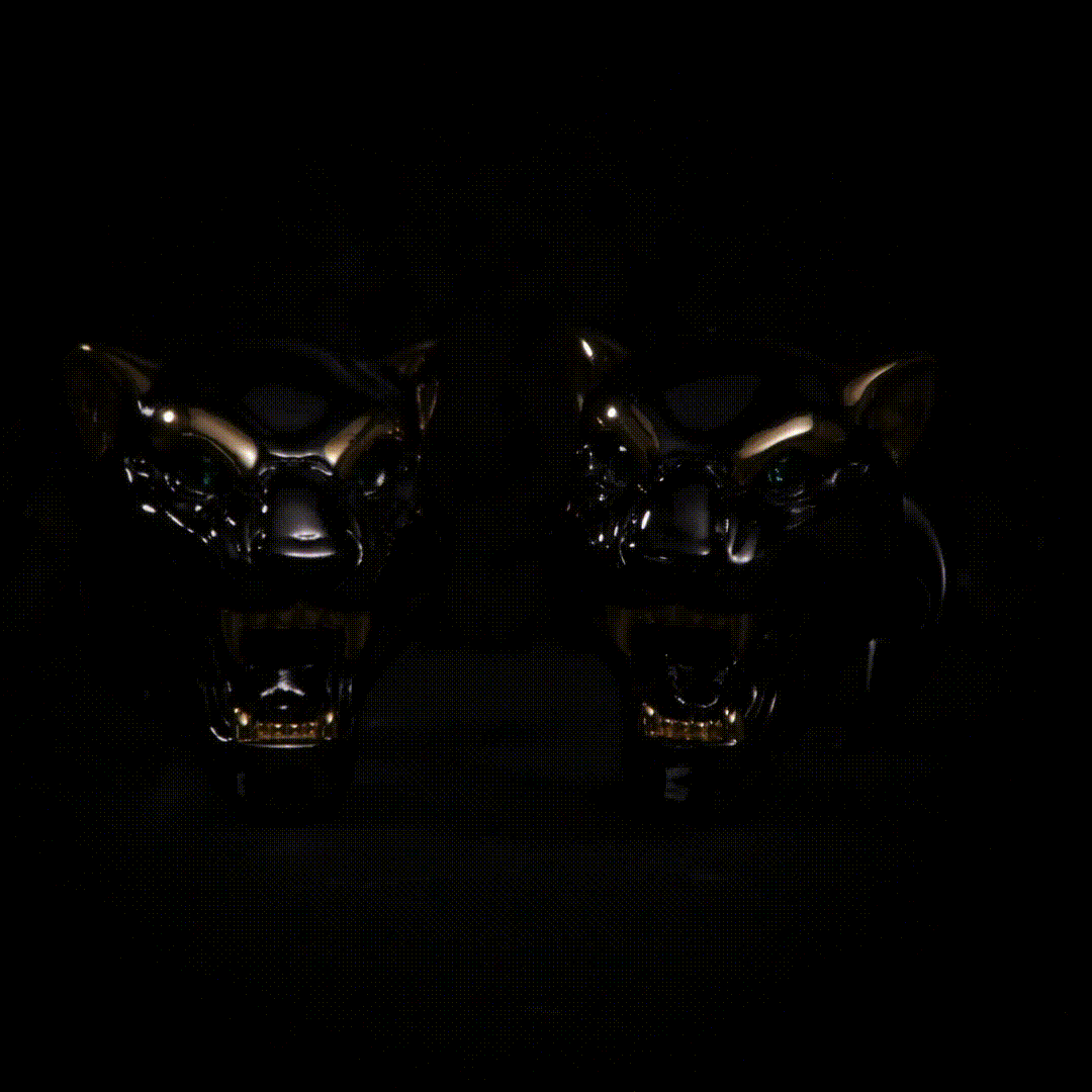 Sterling Silver Black and 14K Gold Vermeil Panther Cufflinks Video