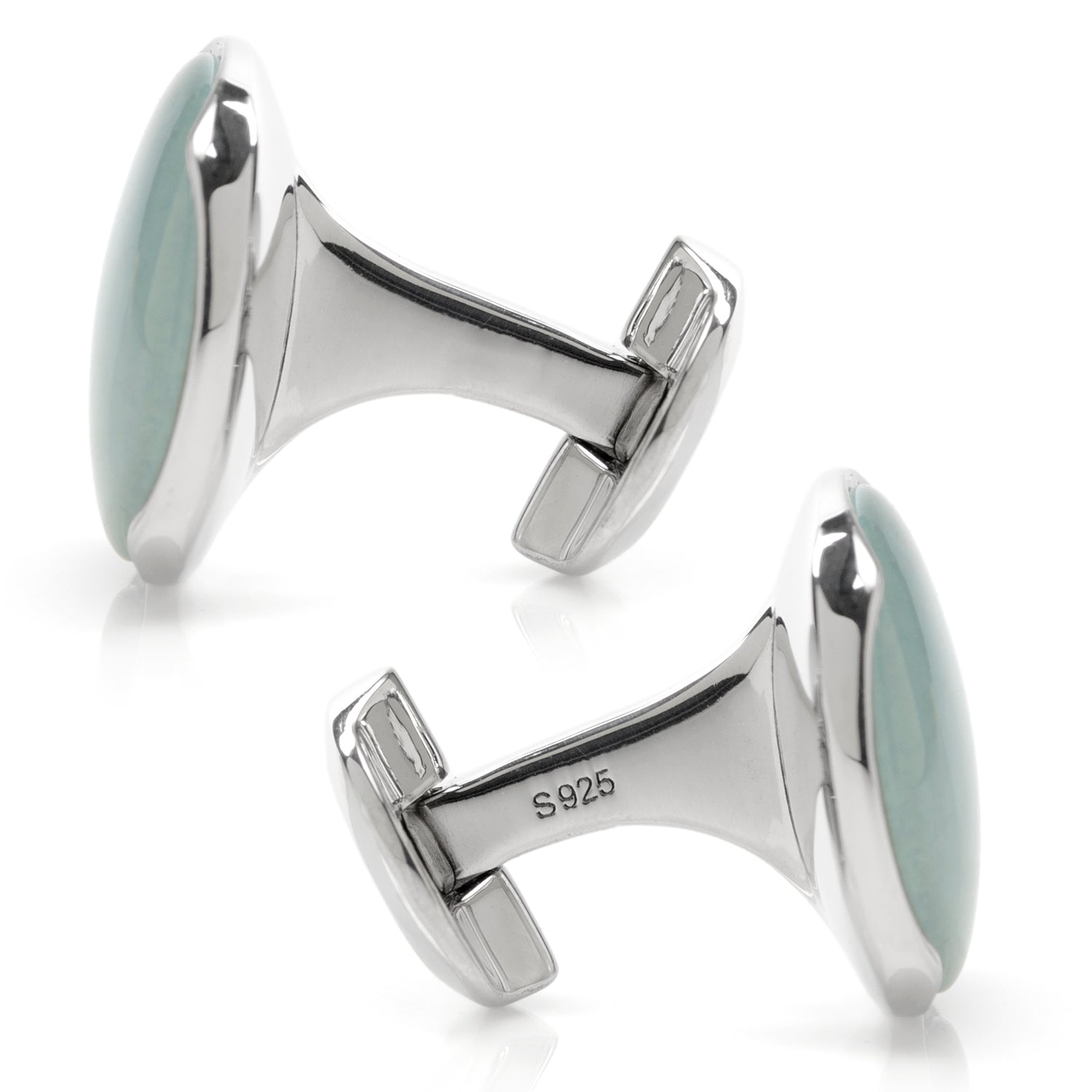 Sterling Silver Classic Formal Aventurine Cufflinks
 Image 3