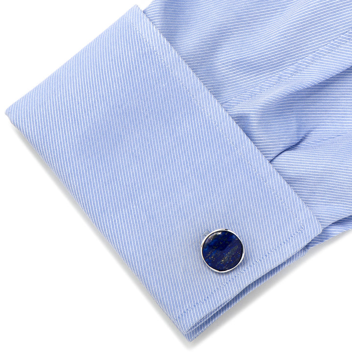 Sterling Silver Classic Formal Lapis Cufflinks Image 3
