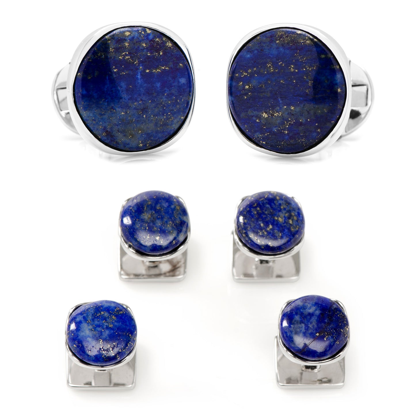 Sterling Silver Classic Formal Lapis Stud Set Image 1