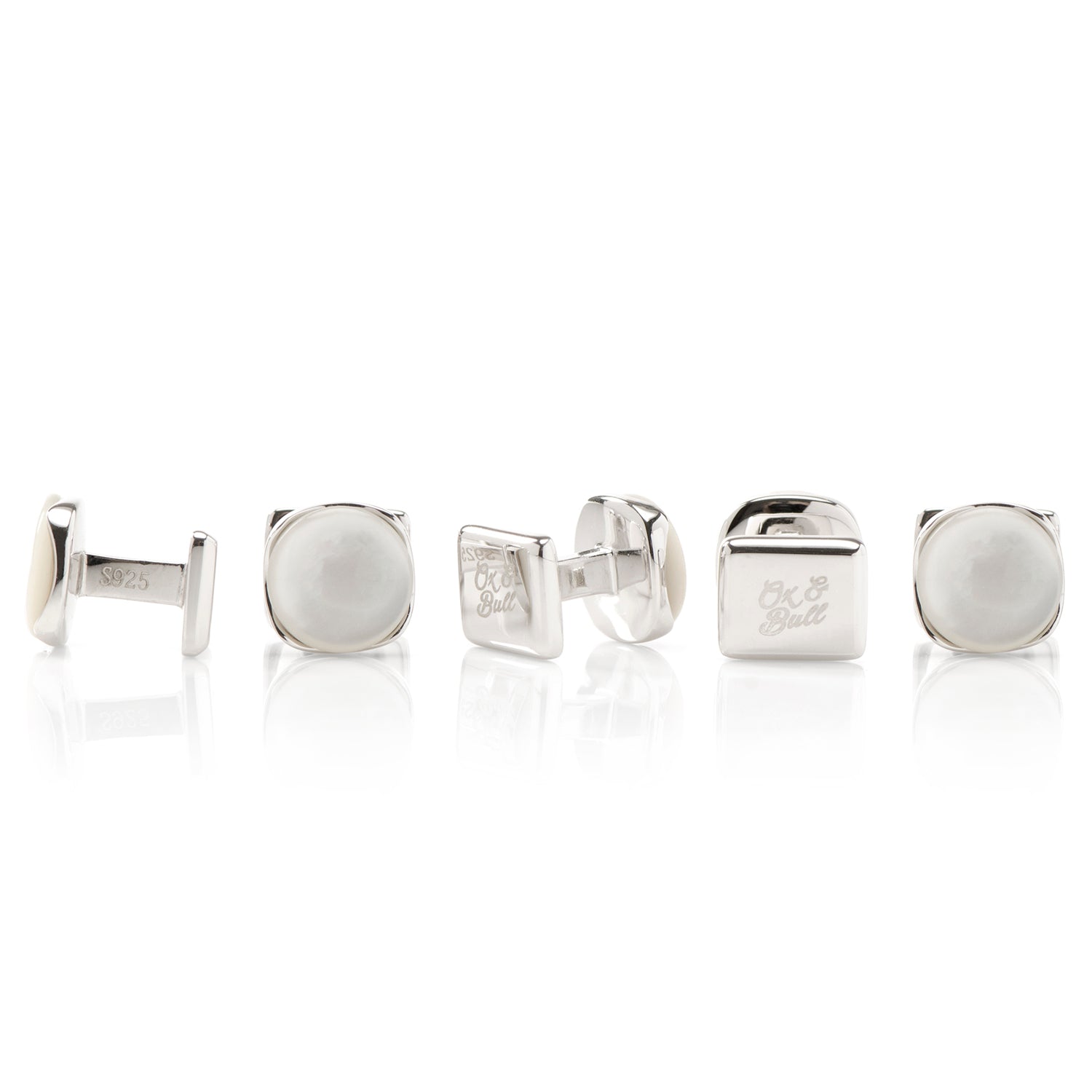 Sterling Silver Classic Formal Mother of Pearl 5-Stud Set Image 3