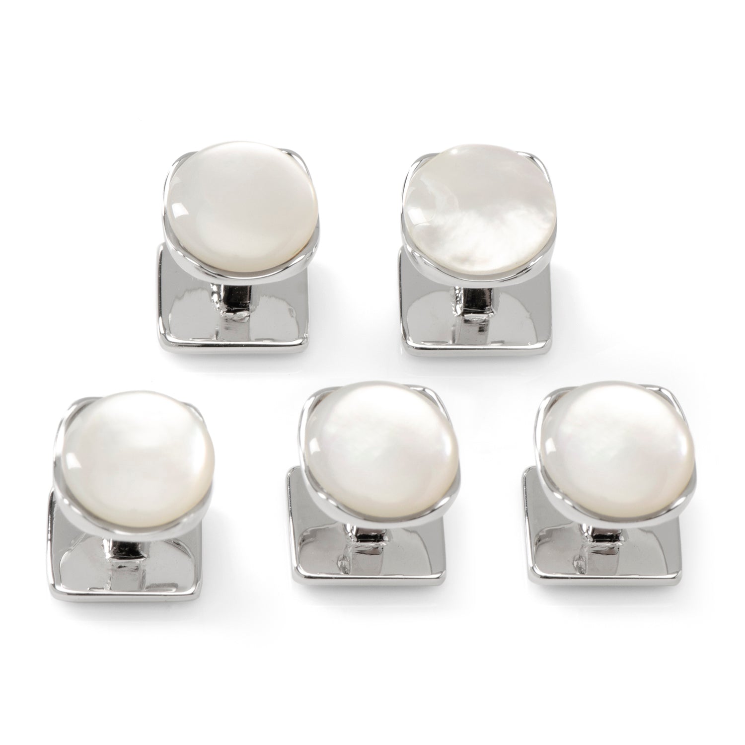 Sterling Silver Classic Formal Mother of Pearl Studs Image 1