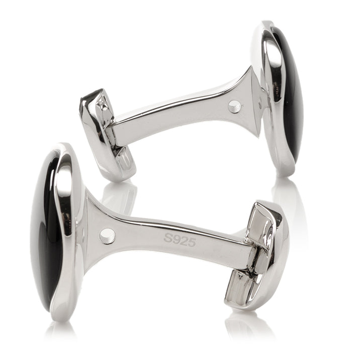 Sterling Silver Classic Formal Onyx Cufflinks Image 6