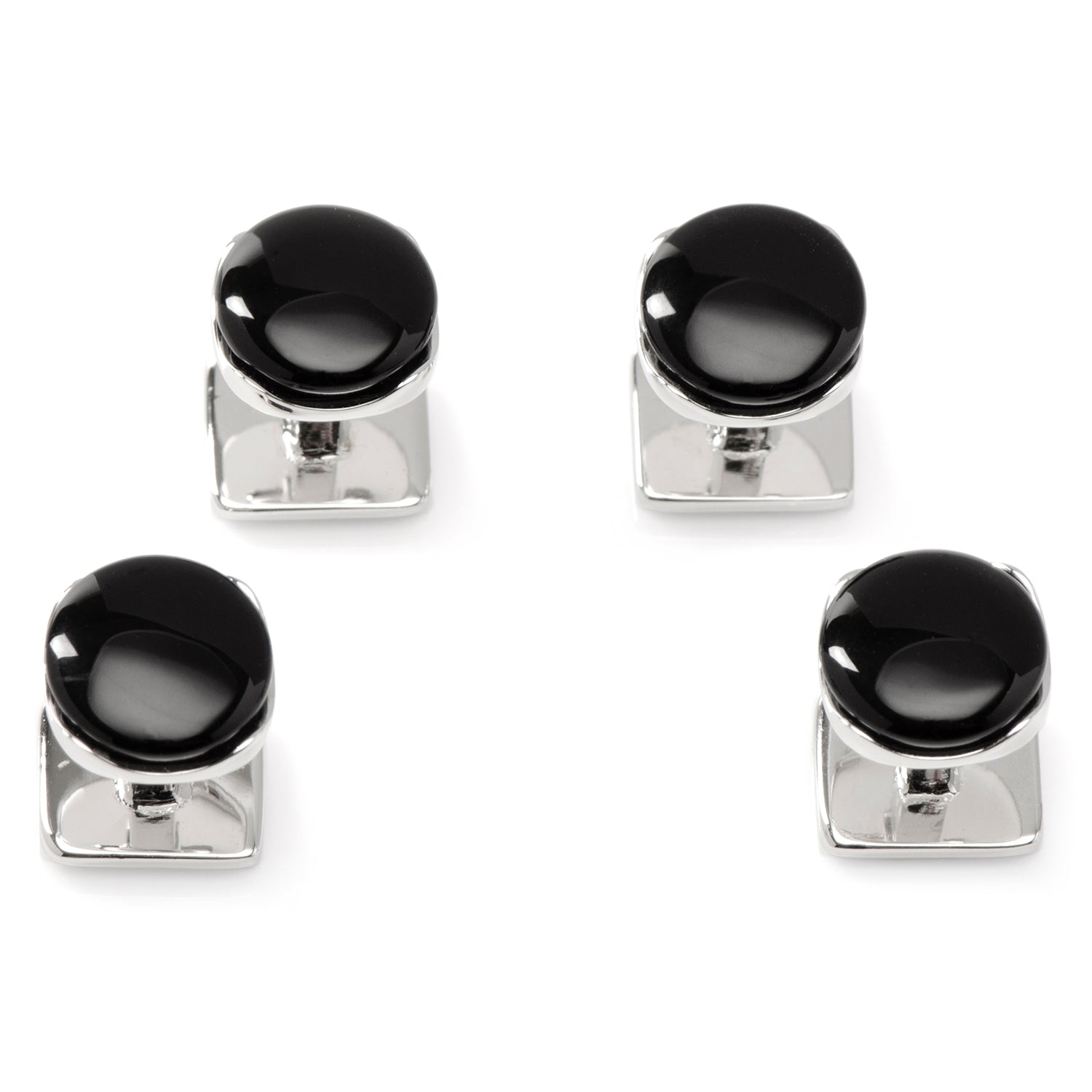 Sterling Silver Classic Formal Onyx Stud Set Image 6