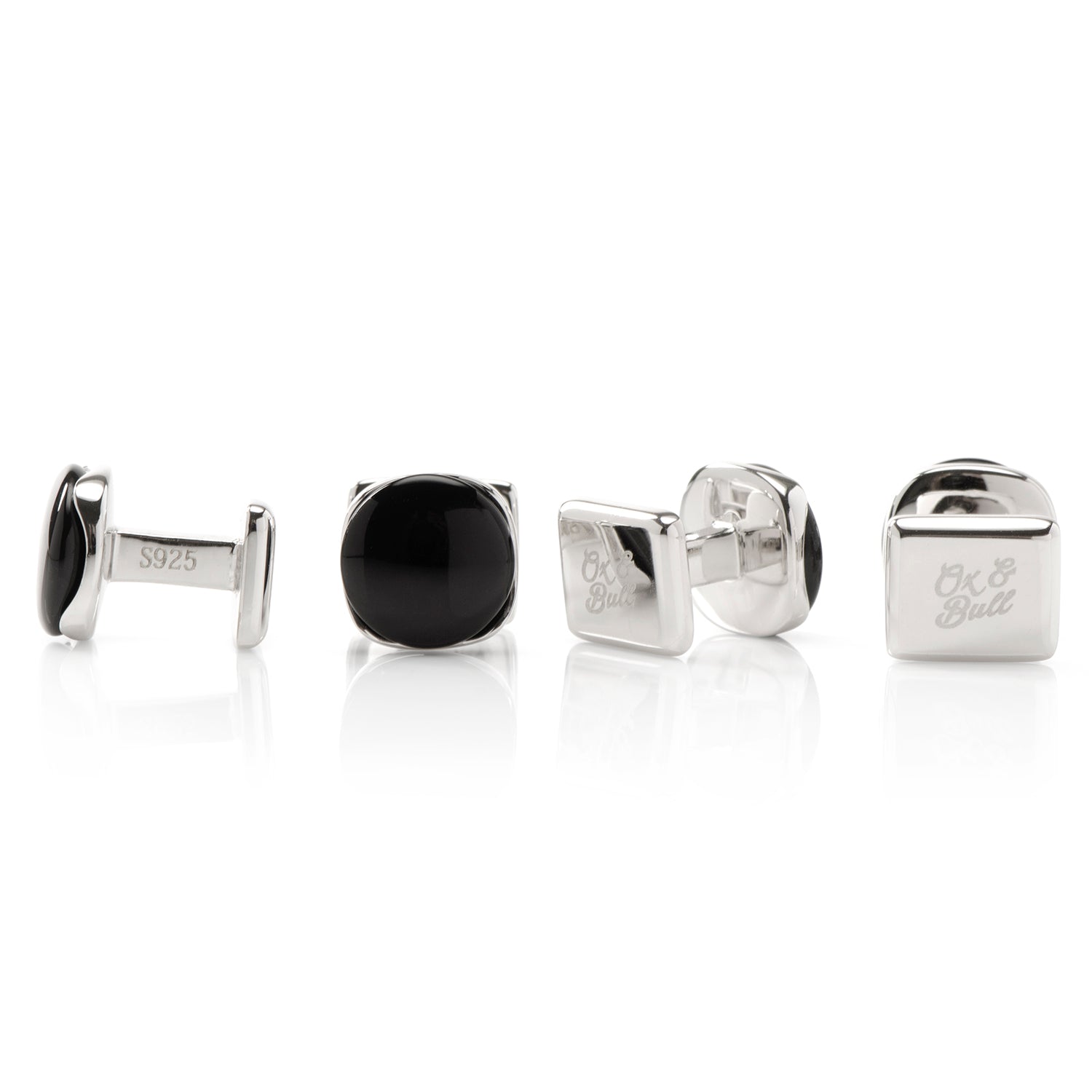 Sterling Silver Classic Formal Onyx Stud Set Image 7