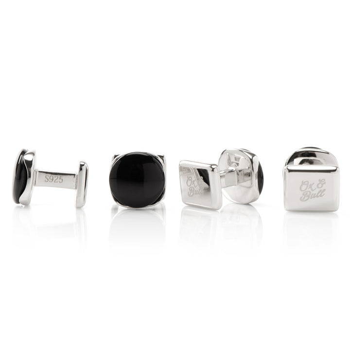 Sterling Silver Classic Formal Black Onyx Studs Image 3