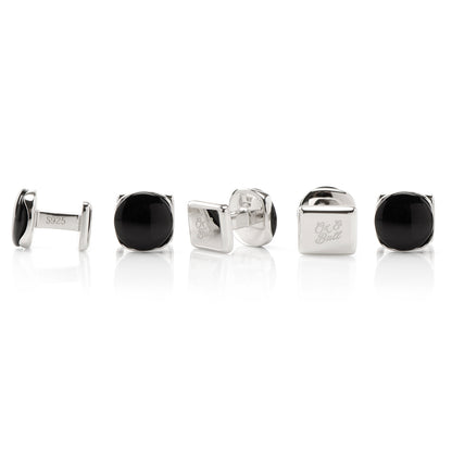 Sterling Silver Classic Formal Black Onyx Studs Image 3