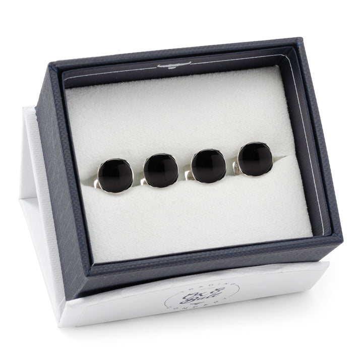 Sterling Silver Classic Formal Black Onyx Studs Image 5