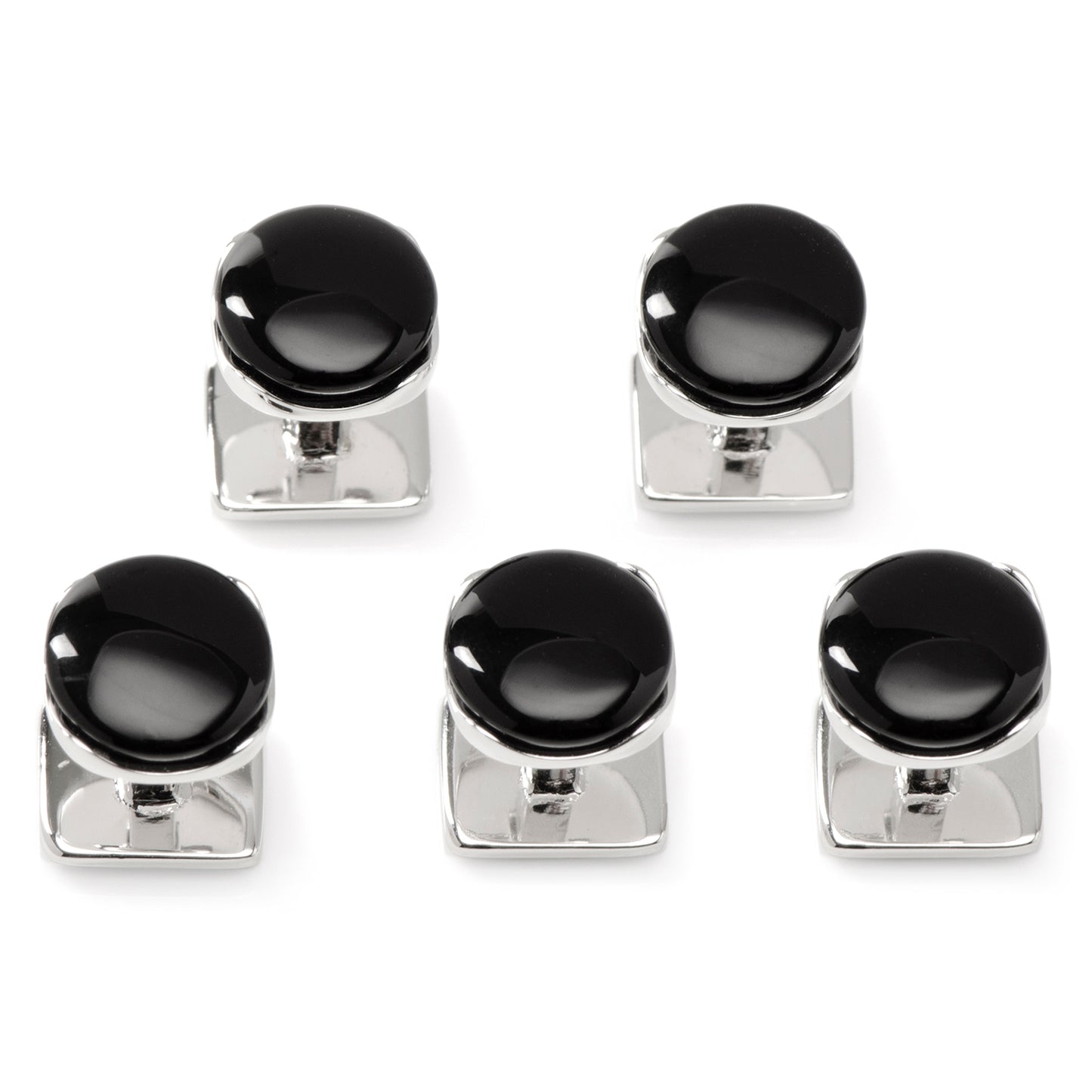 Sterling Silver Classic Formal Black Onyx Studs Image 1