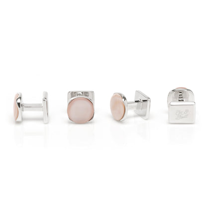 Sterling Silver Classic Formal Pink Mother of Pearl Studs Image 3