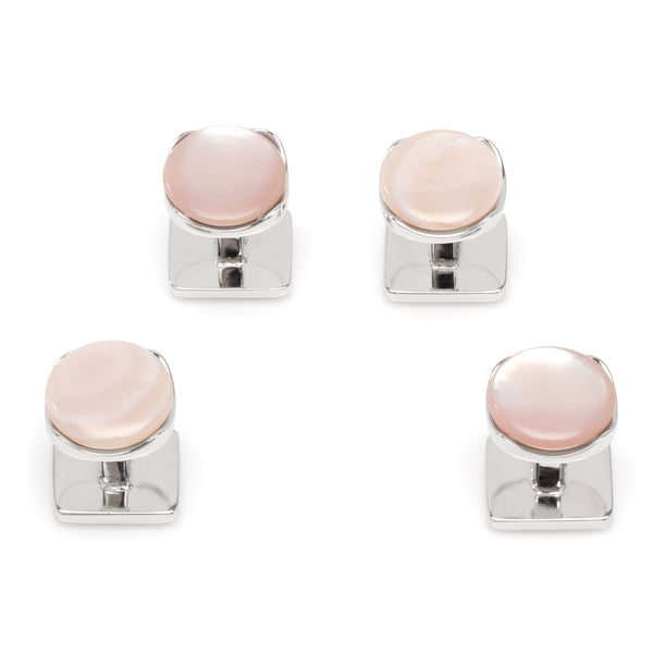 Sterling Silver Classic Formal Pink Mother of Pearl Studs Image 1