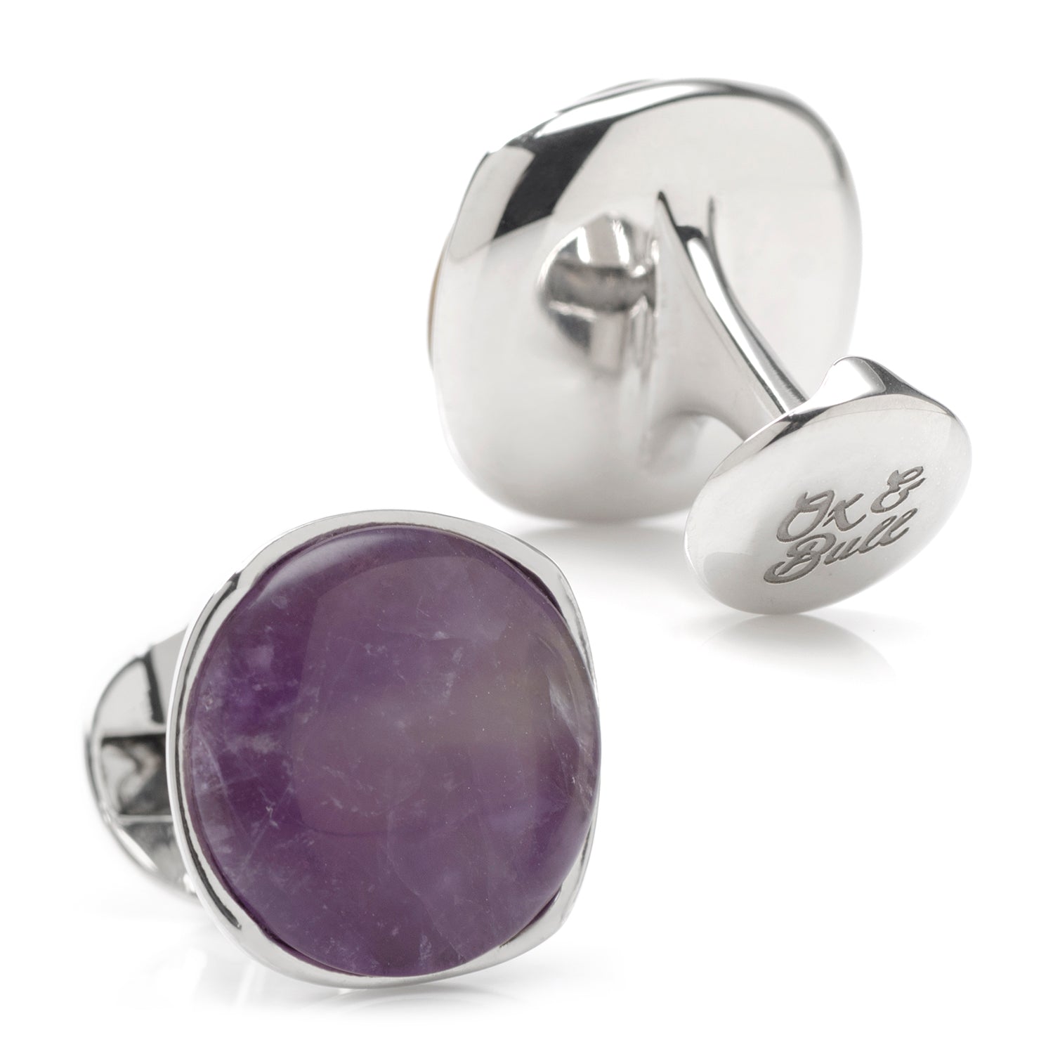 Sterling Silver Classic Formal Amethyst Cufflinks
 Image 2