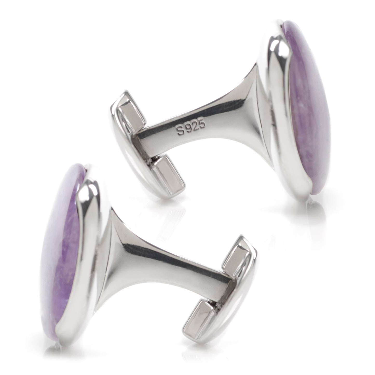 Sterling Silver Classic Formal Amethyst Cufflinks
 Image 4